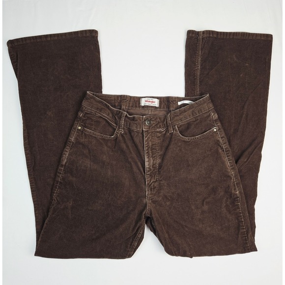 Wrangler Denim - Wrangler High Rise Fleece Flair jeans brown corduroy 12x32 Womens